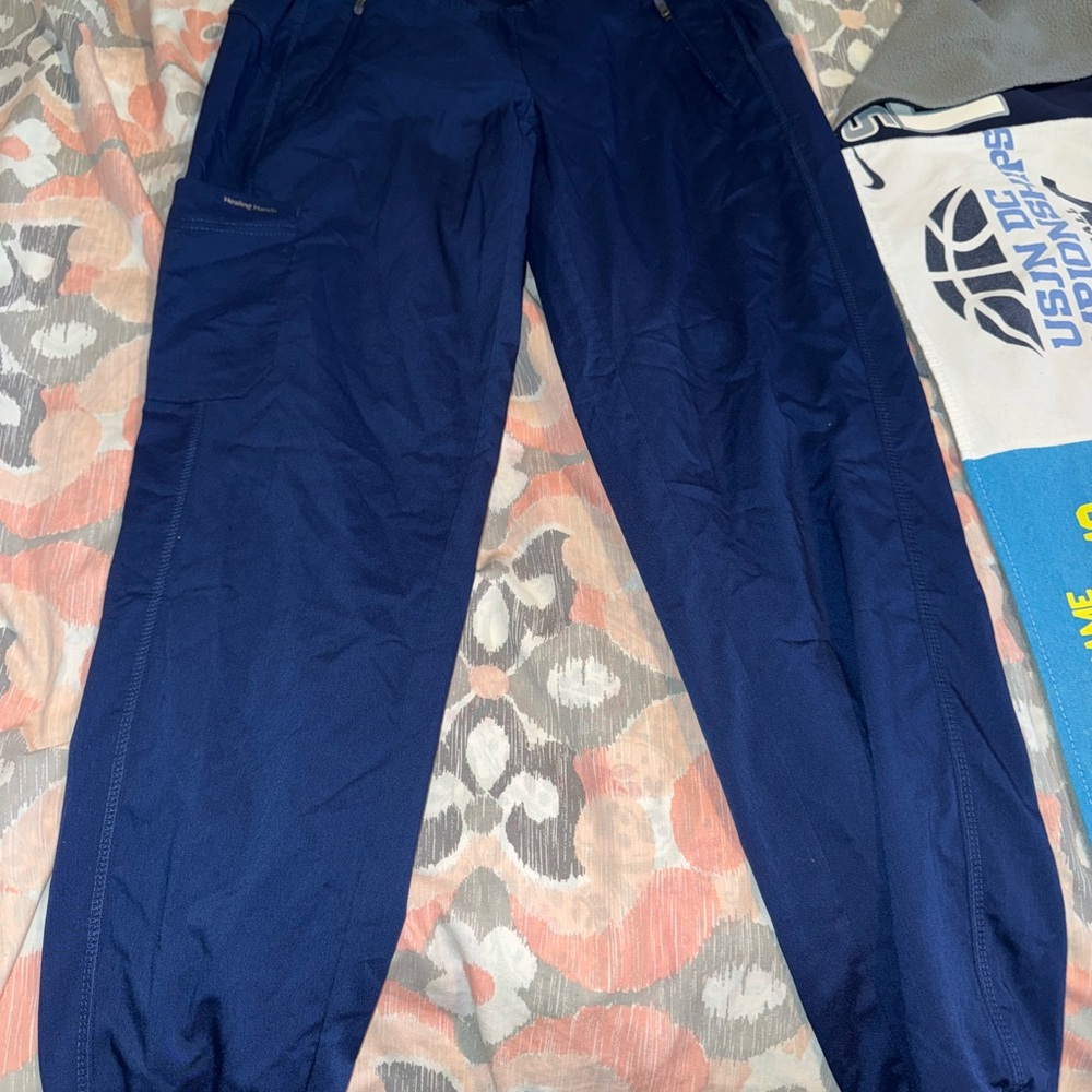 Healing Hands Blue navy blue  Joggers scrub pants women’s small